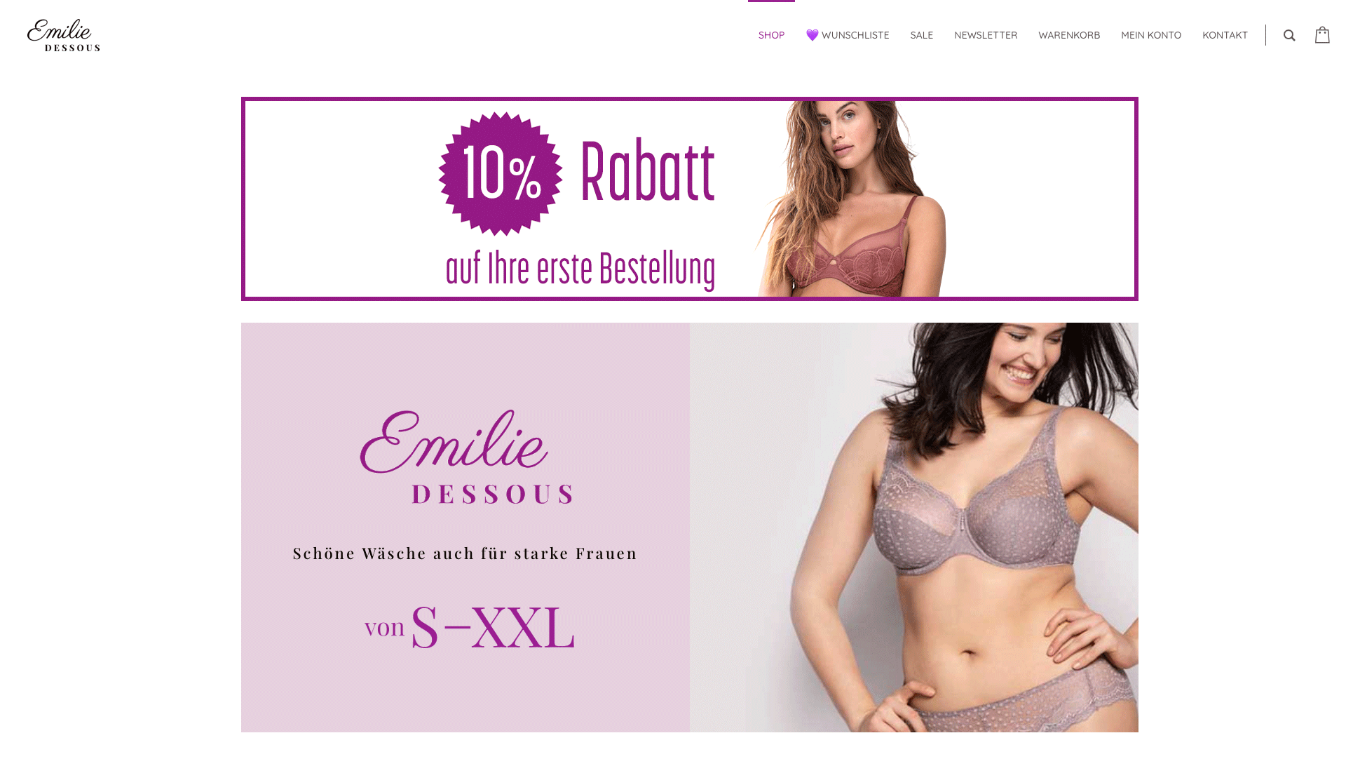 Online Shop Emilie Dessous